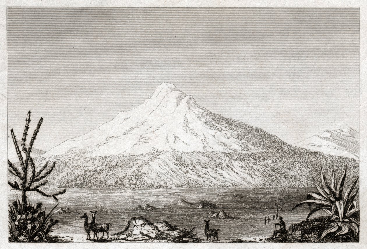 Chimborazo Vulkan (Gravur, ca. 1840) von Friedrich Alexander Baron von (after) Humboldt