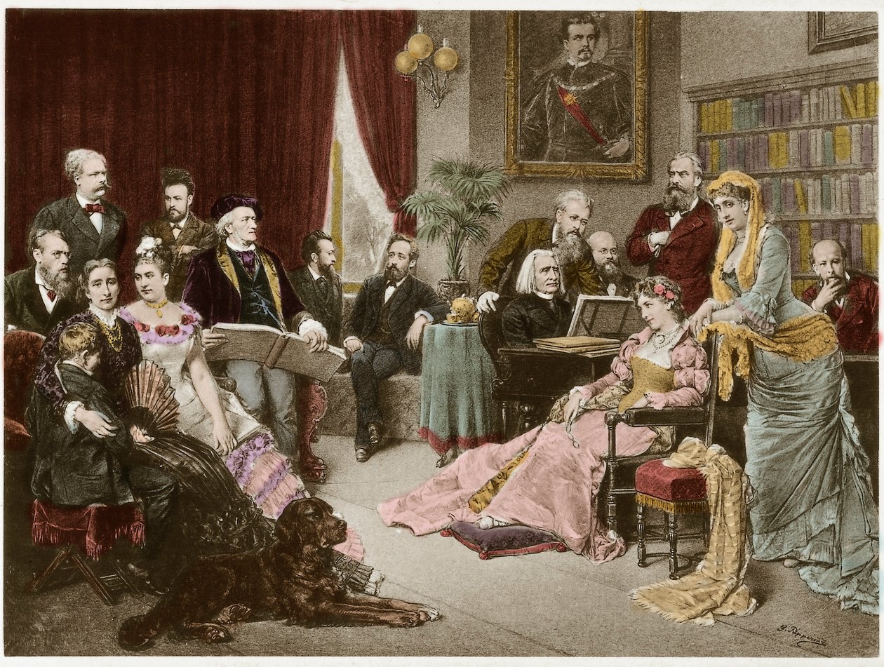 Richard Wagner und Liszt in Bayreuth mit Cosima und Siegfried - nach Fritz Georg Papperitz von Friedrich Georg Papperitz