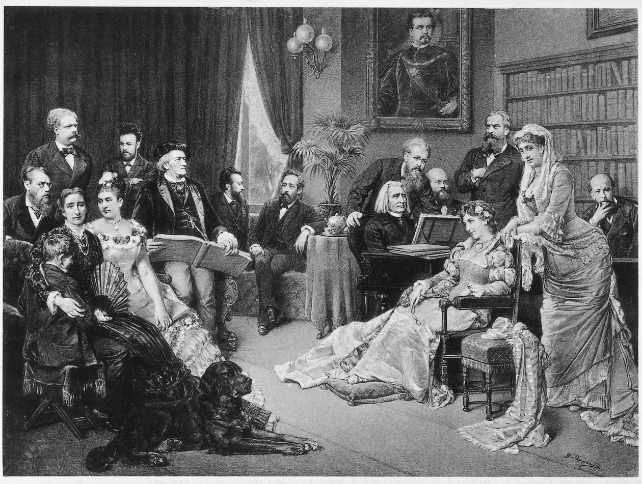 Richard Wagner und Liszt in Bayreuth mit Cosima und Siegfried - nach Fritz Georg Papperitz von Friedrich Georg Papperitz