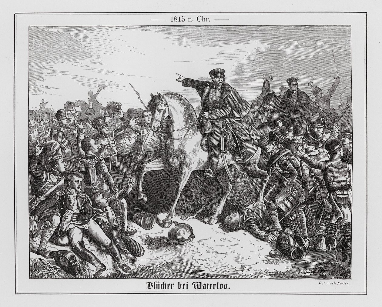 Feldmarschall Blücher in der Schlacht von Waterloo von Friedrich Kaiser