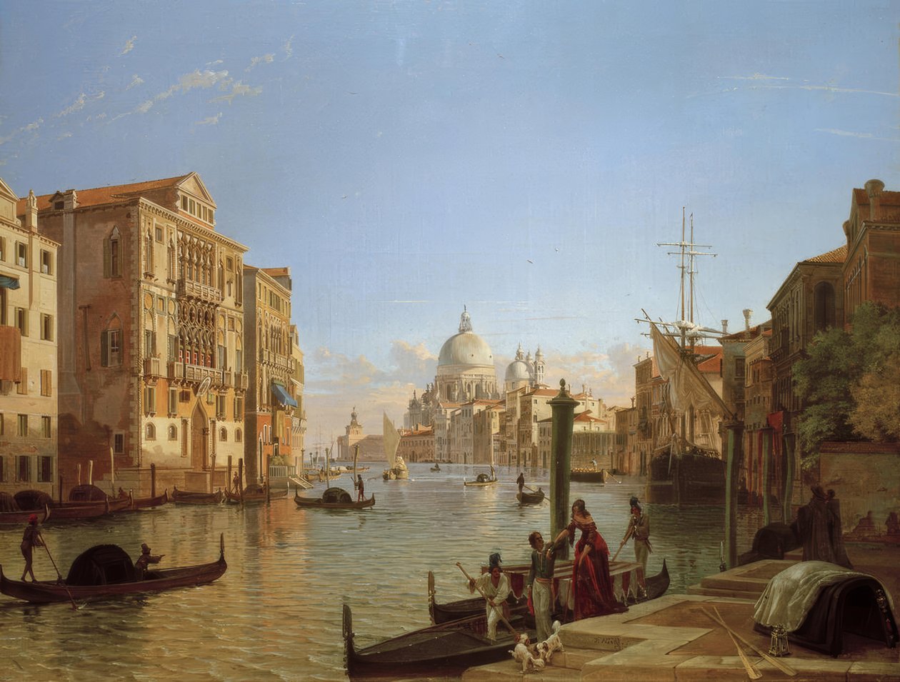 Canal Grande mit Palazzo Cavallo-Franchetti, Santa Maria d von Friedrich Nerly