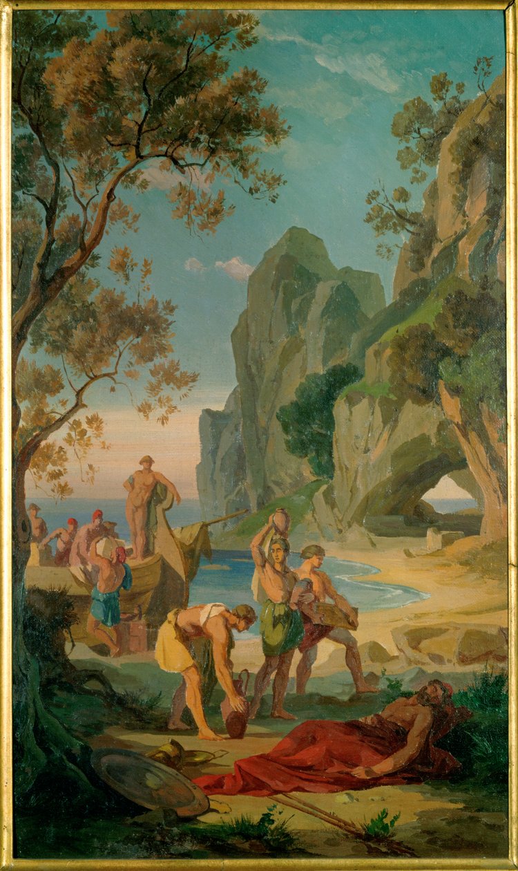 Odysseus ruht nach der Landung von Friedrich the Younger Preller