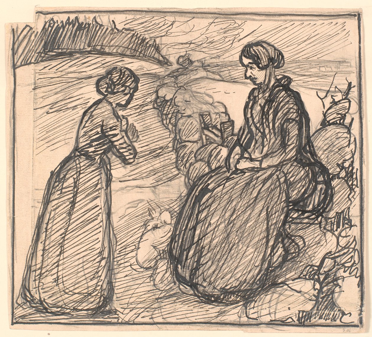 Entwurf zu H.C. Andersen "Die Geschichte einer Mutter" von Fritz Syberg