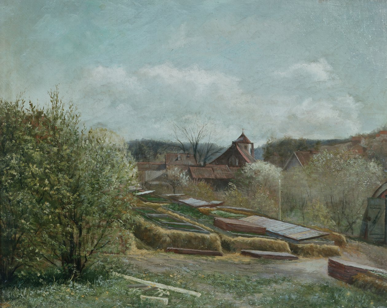 Landschaft mit Oslo Krankenhaus, ca. 1880 von Fritz Thaulow
