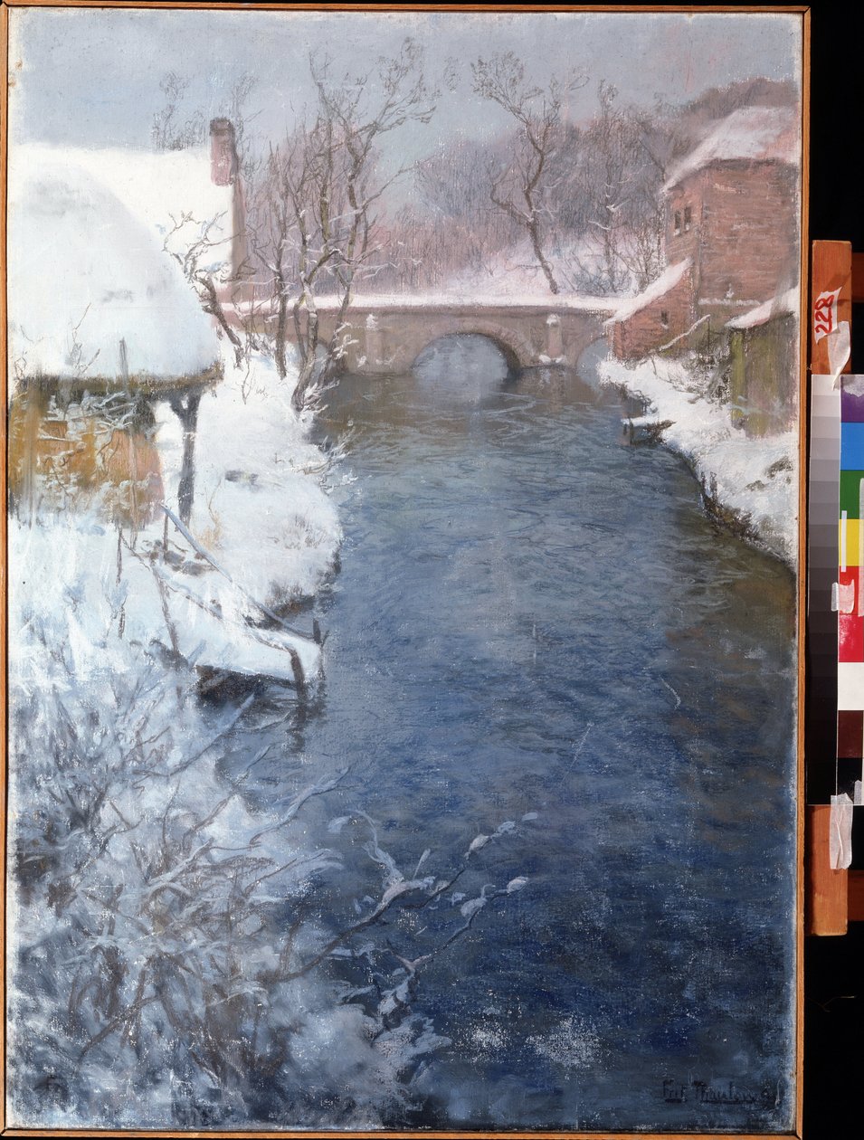 Winterlandschaft mit Fluss von Fritz Thaulow