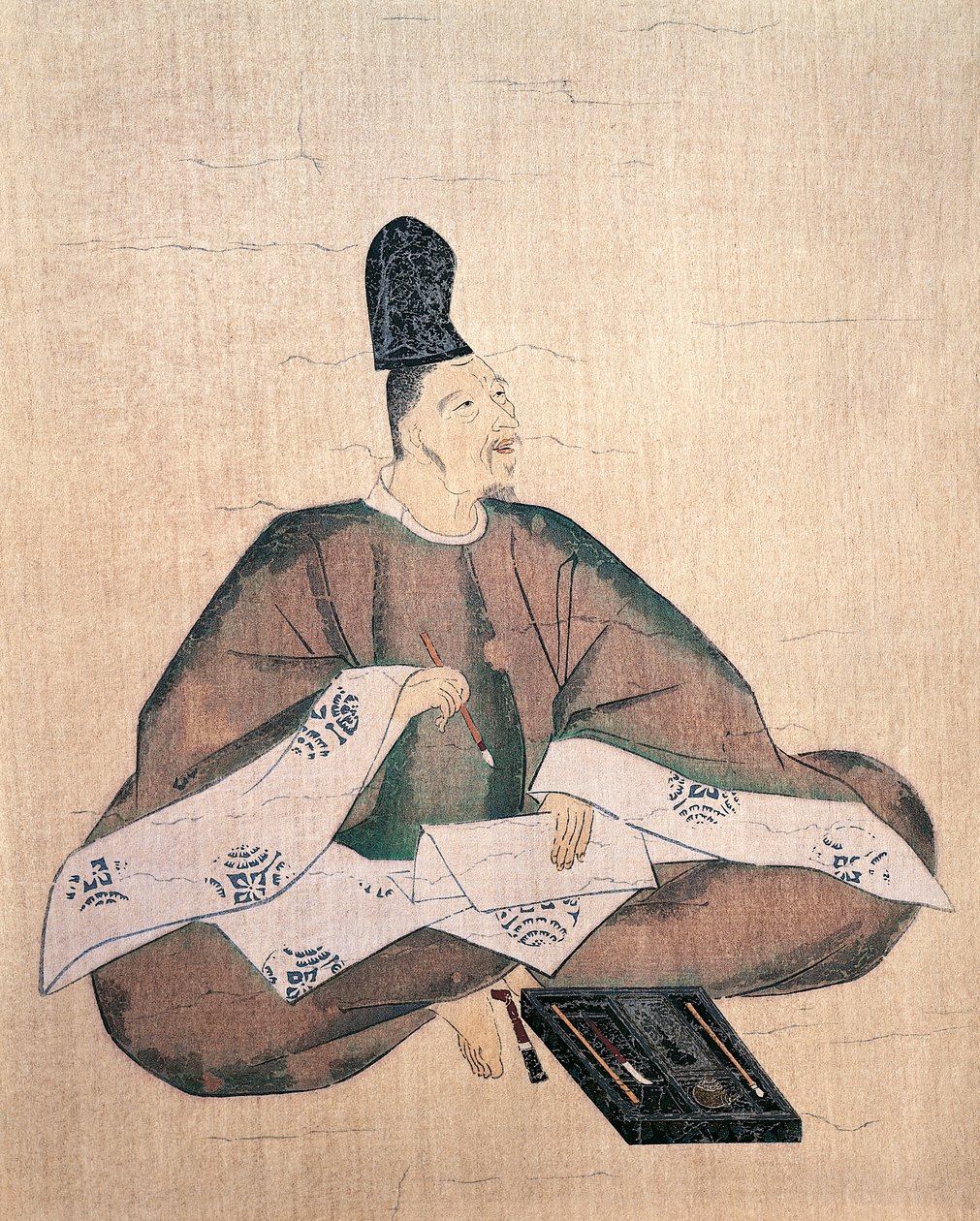 Porträt des Dichters Yamabe no Akahito, zugeschrieben Fujiwara no Nobuzane, Japan, japanische Zivilisation von Fujiwara  Nobuzane