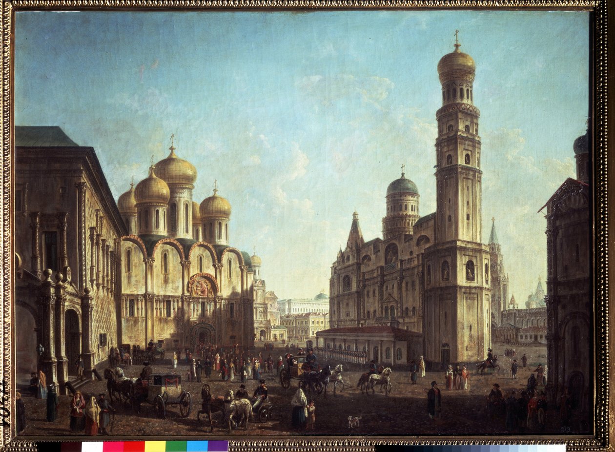 Der Kathedralenplatz im Moskauer Kreml. Gemälde von Fyodor Yakovlevich Alexeev (1753-1824). von Fyodor Yakovlevich Alexeev
