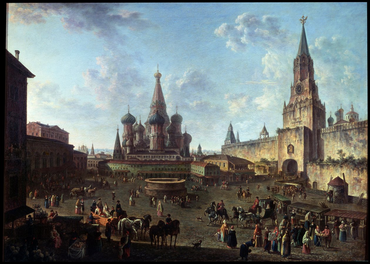 Der Rote Platz in Moskau, 1801 von Fyodor Yakovlevich Alexeev