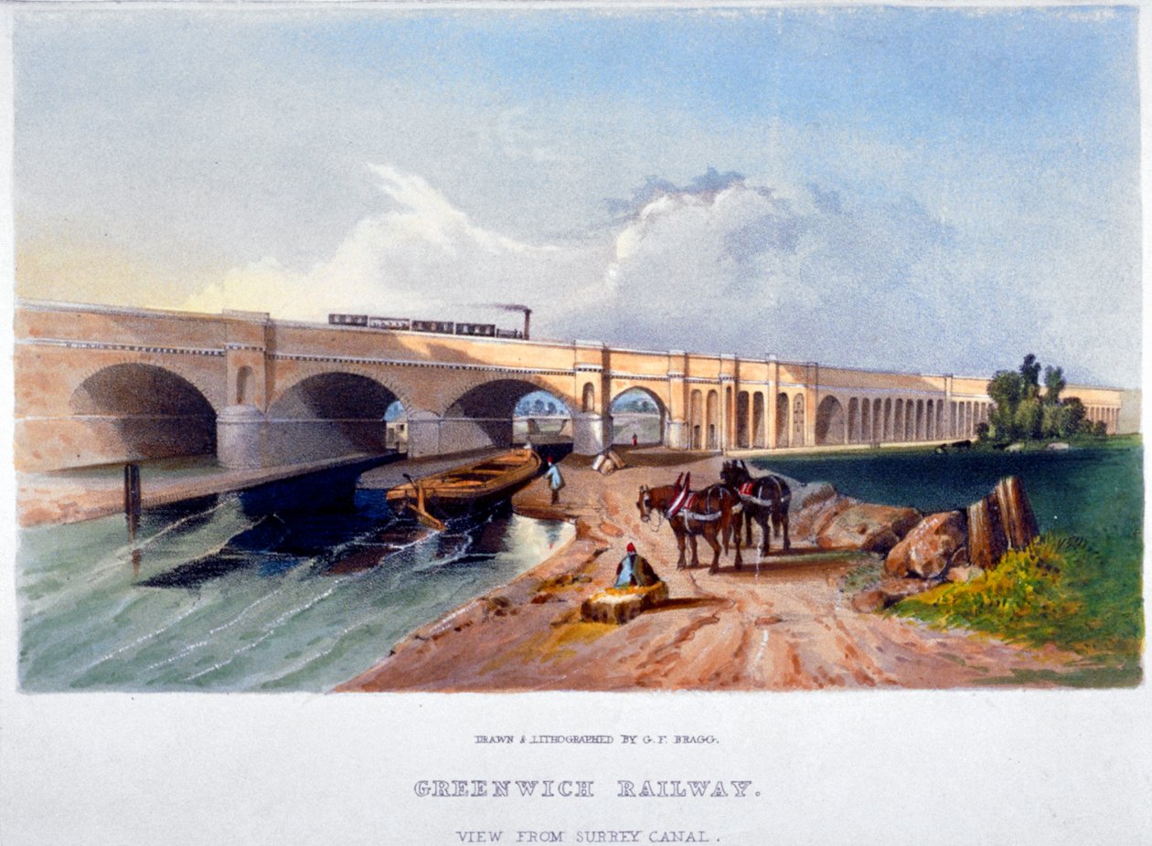 Greenwich Railway, Deptford, London, 1836 von GF Bragg