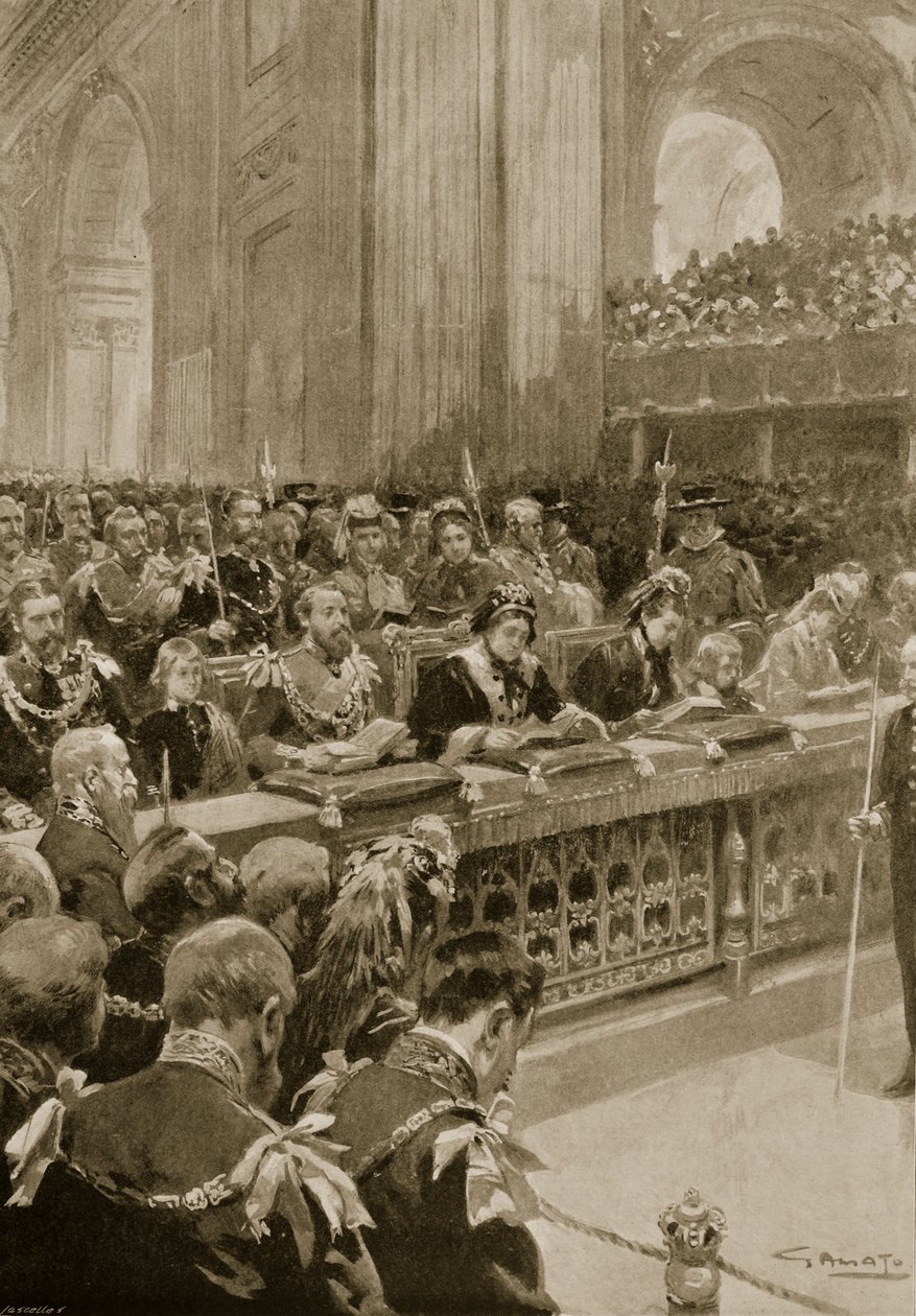 Der Dankgottesdienst für die Genesung des Prinzen von Wales, abgehalten in der St. Paul