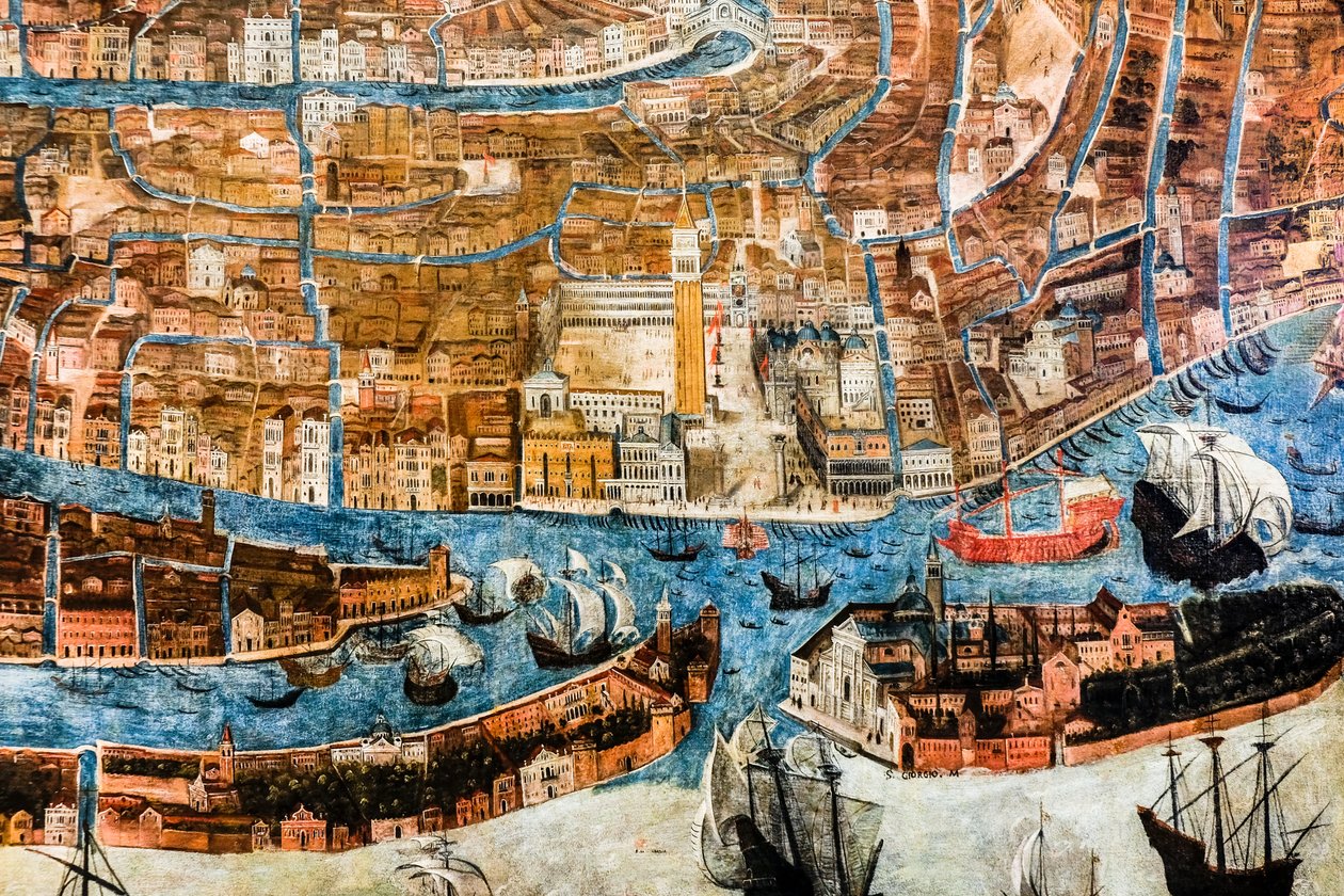 Vogelperspektive der Stadt Venedig von G. Barzenti