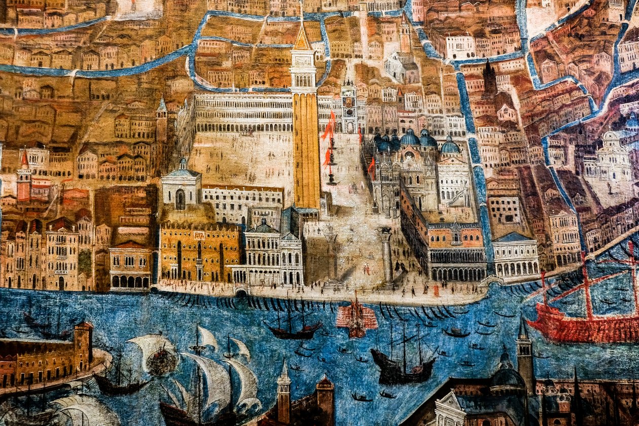 Vogelperspektive auf die Stadt Venedig von G. Barzenti