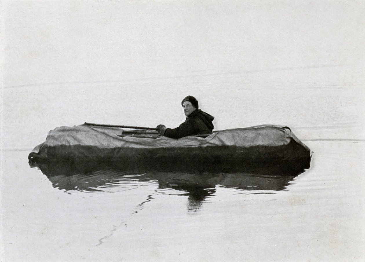 Campbell auf einem Kajak, 1911, 1913 von G. Murray Levick
