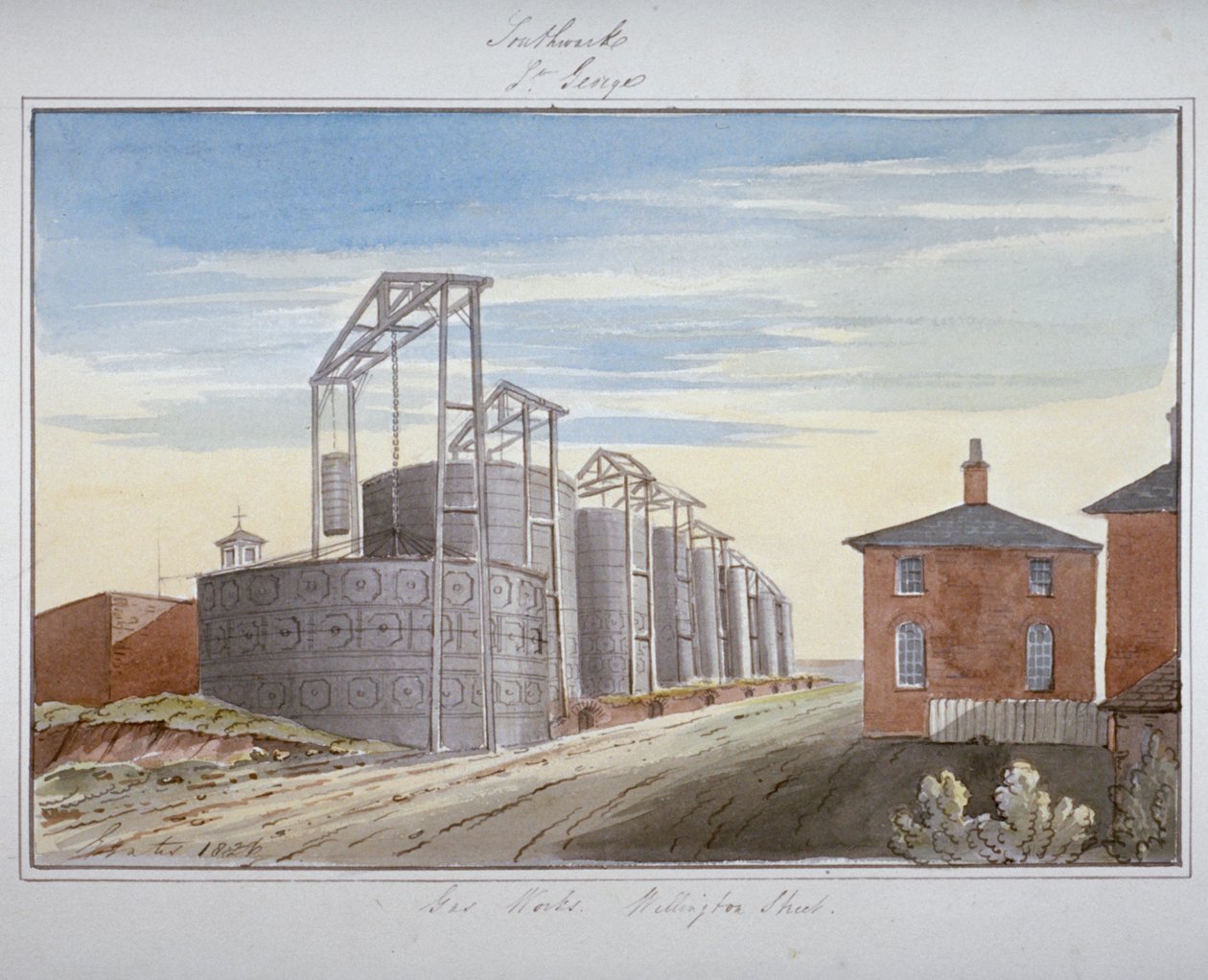 Ansicht der Gaswerke in der Pocock Street, Southwark, London, 1826 von G Yates