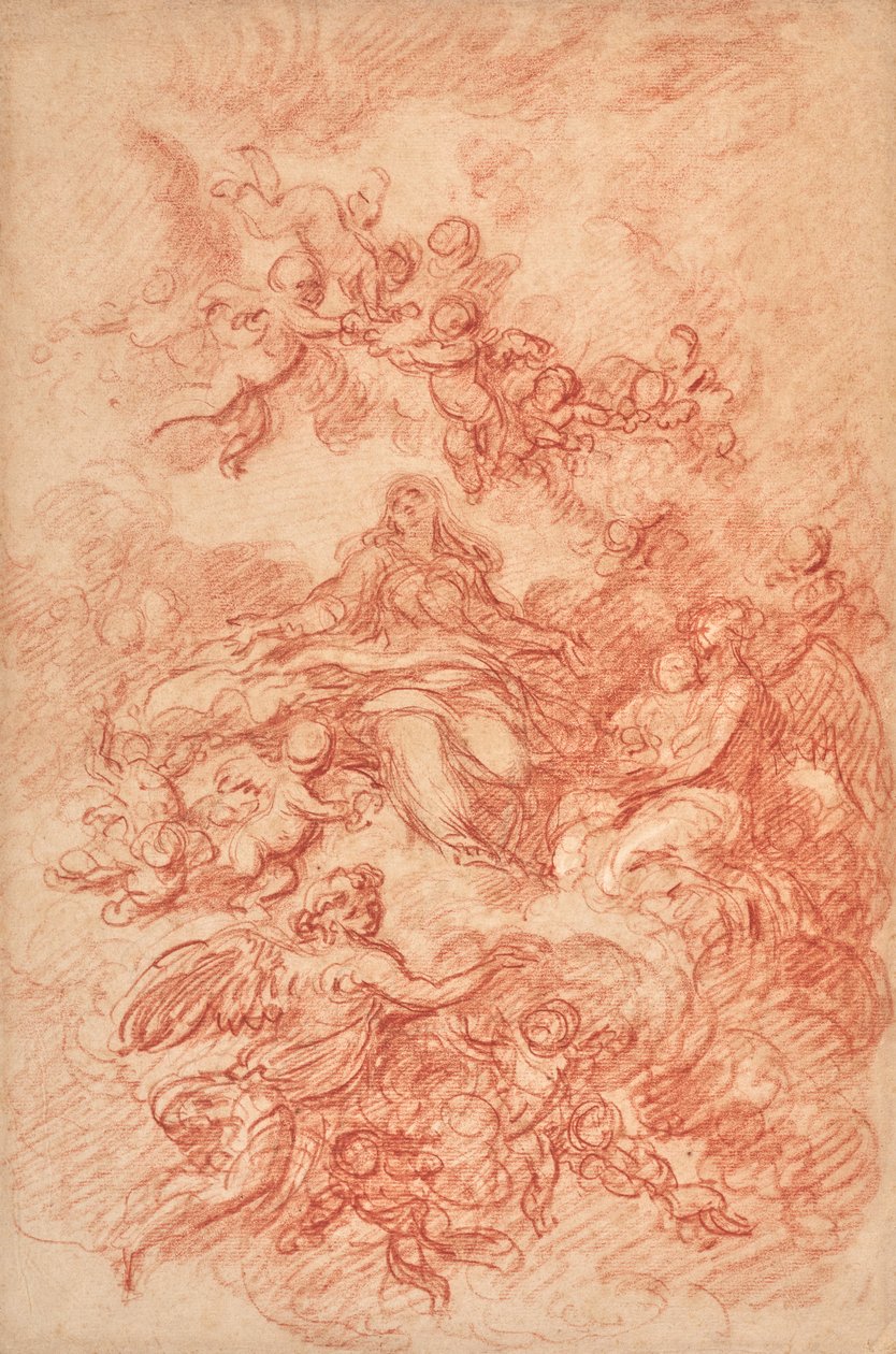 Jungfrau umgeben von geflügelten Engeln von Gabriel Francois Doyen