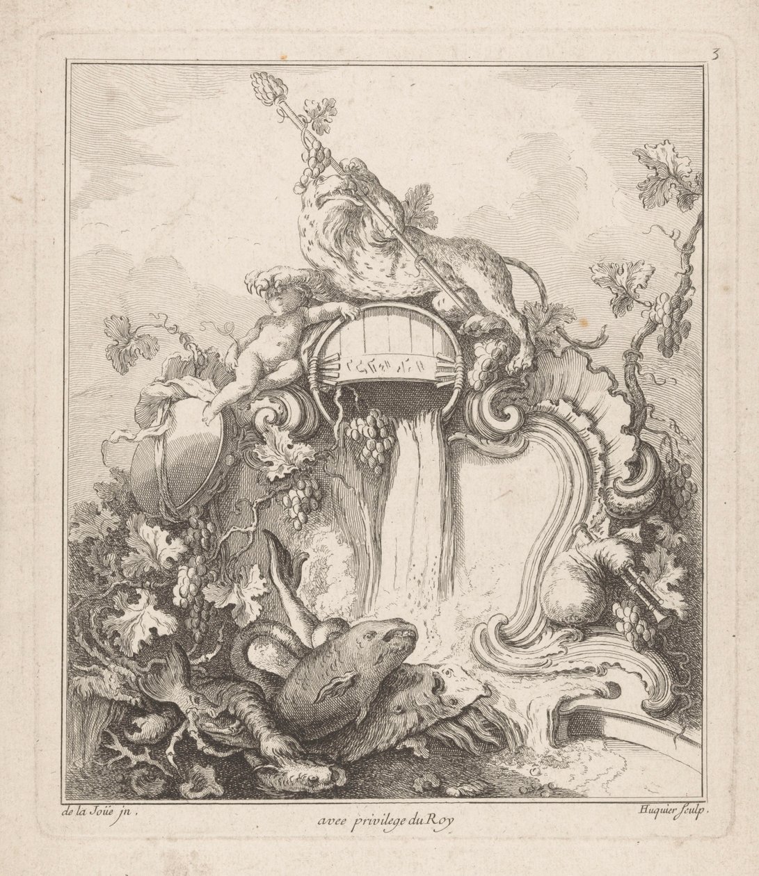 Brunnen mit Panther von Gabriel Huquier