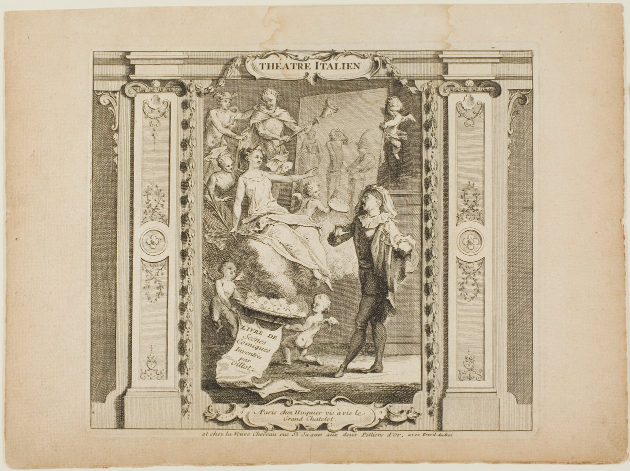 Italienisches Theater, Frontispiz zum Livre de Scenes Comiques von Gabriel Huquier