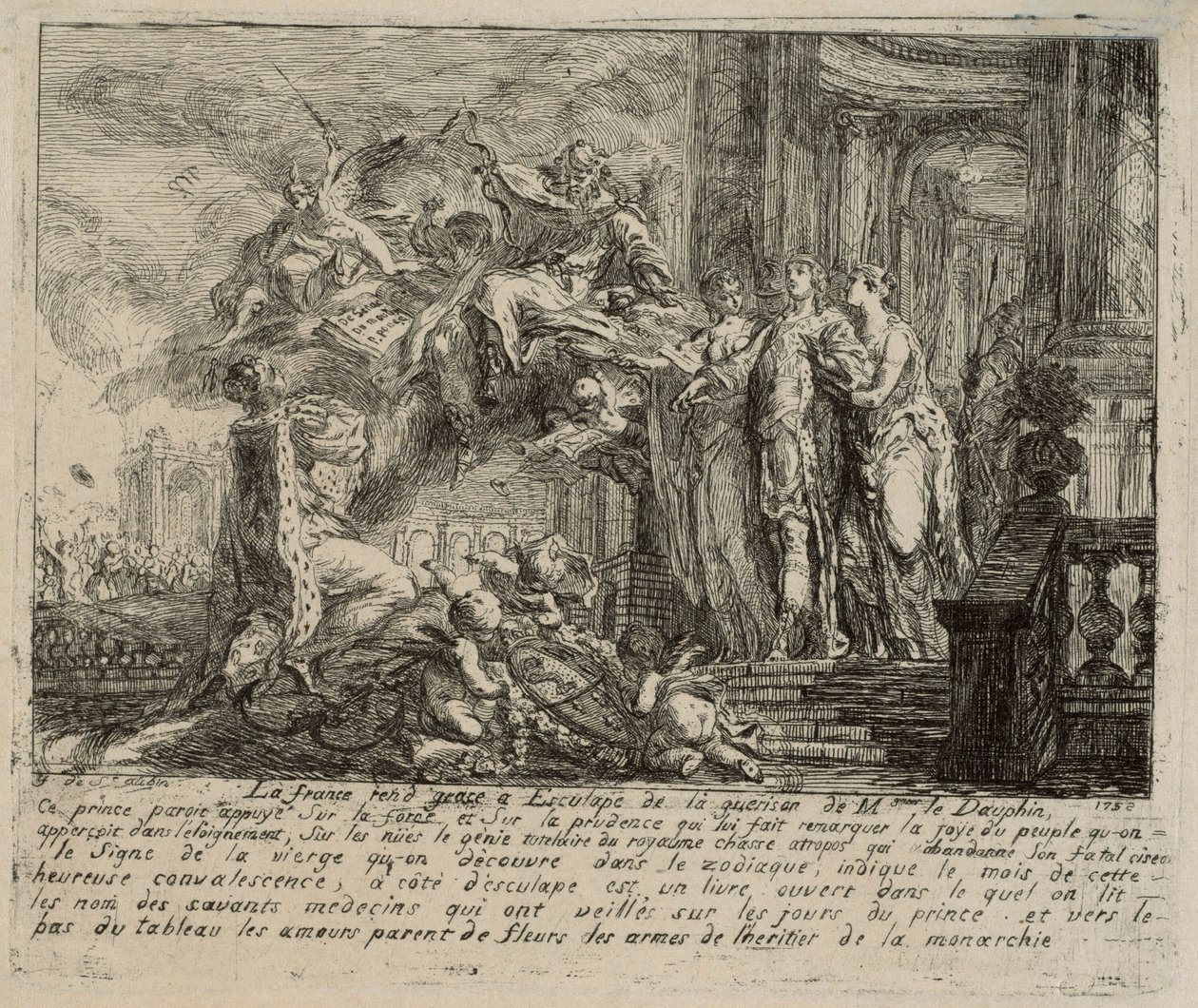 Allegorie auf die Genesung des Dauphins von Gabriel Jacques de Saint Aubin