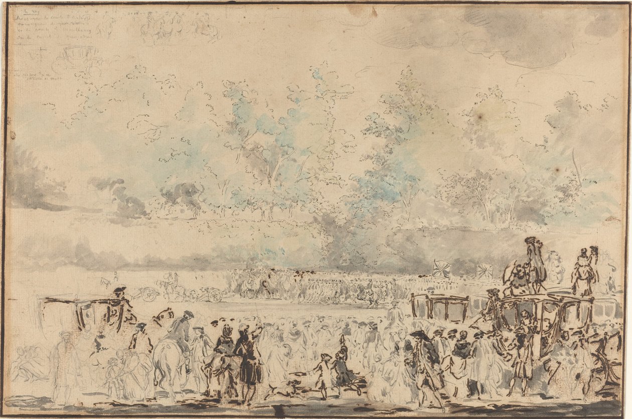 Königliche Truppenparade von Gabriel Jacques de Saint Aubin