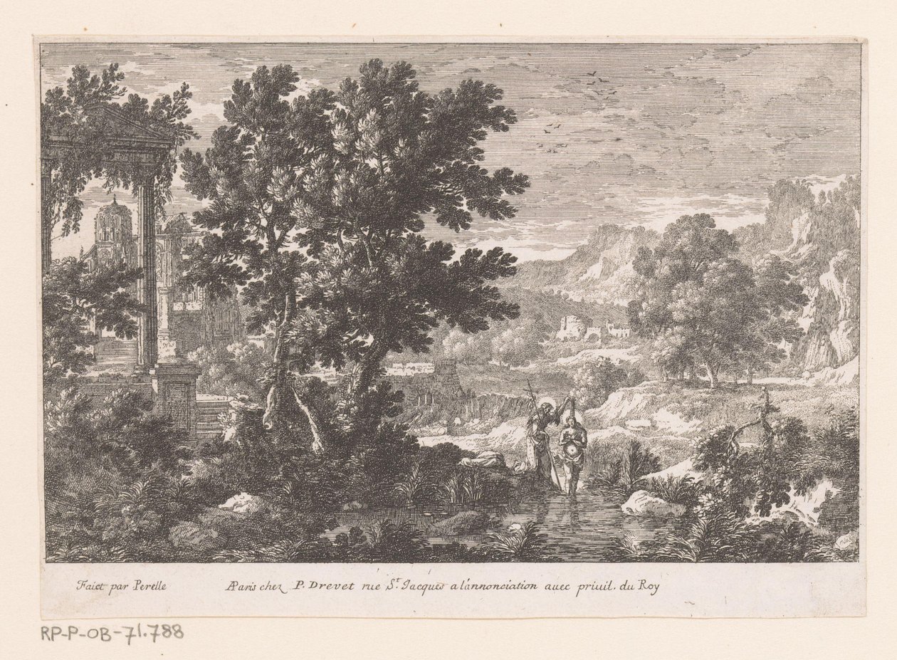 Landschaft mit der Taufe Christi von Gabriel Perelle