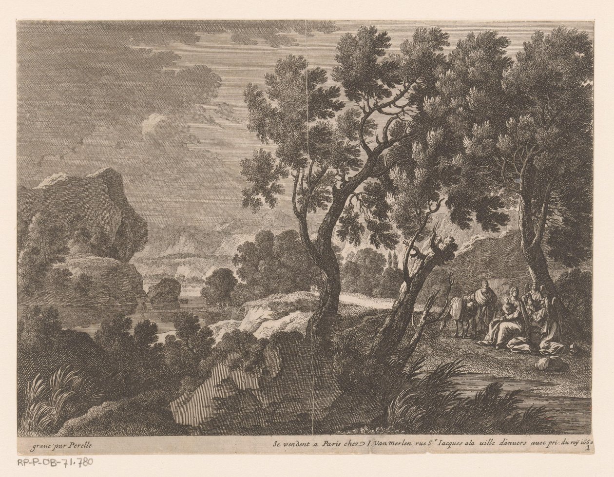 Landschaft mit Rast auf der Flucht nach Ägypten von Gabriel Perelle