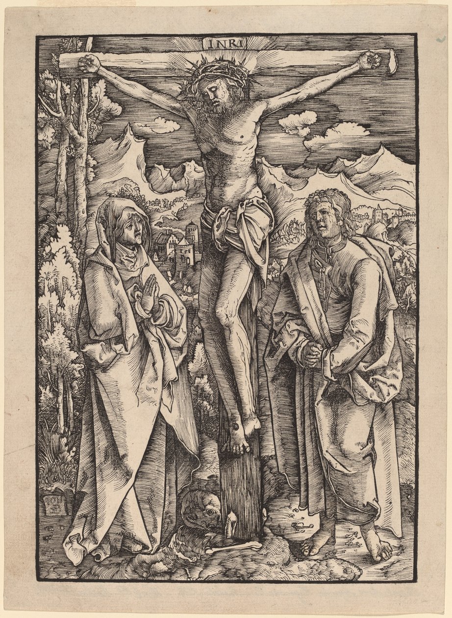 Christus am Kreuz zwischen der Jungfrau und dem Heiligen Johannes von Gabriel Zehender