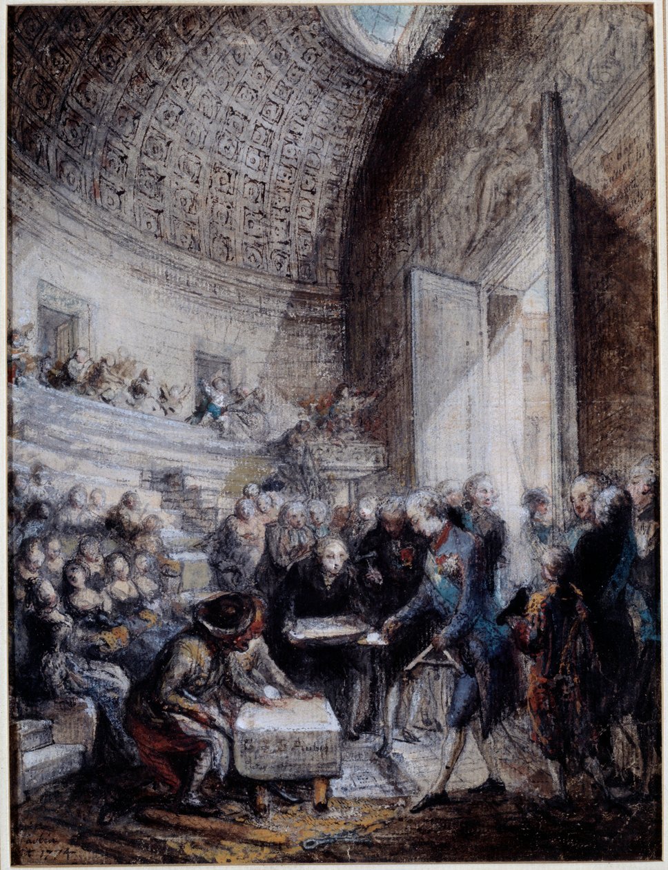 Einweihung des Amphitheaters der königlichen Chirurgieschule durch König Ludwig XVI. von Gabriel de Saint Aubin