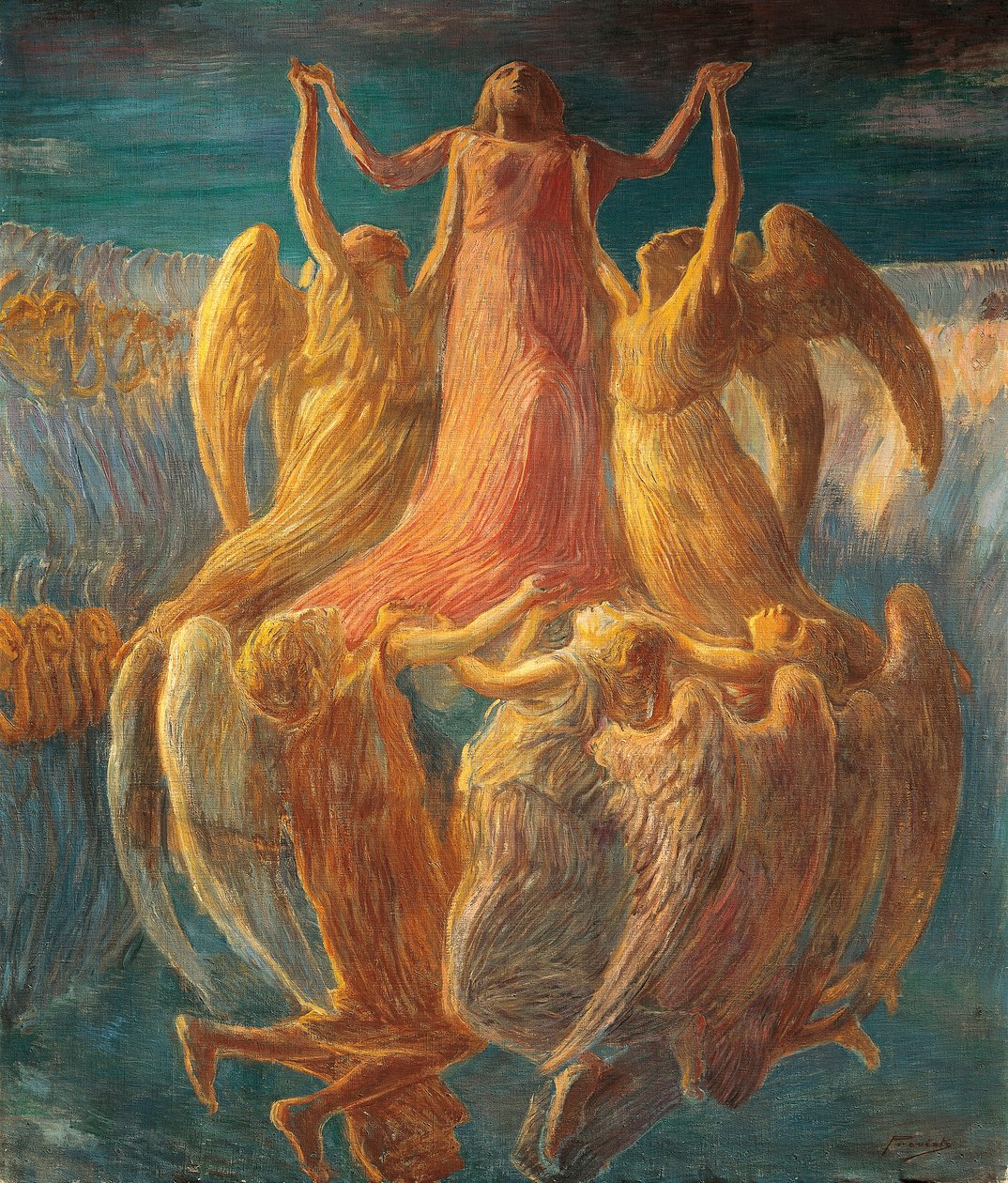 Himmelfahrt von Gaetano Previati (1852-1920) von Gaetano Previati
