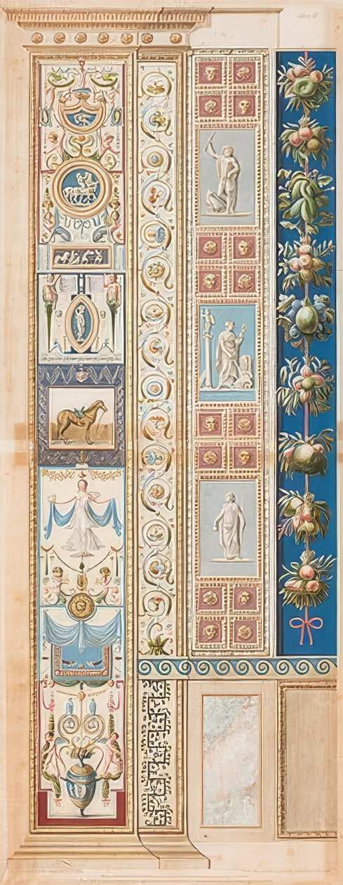 Pilaster Loggia II (Verzierung, in deren mittlerem Felde ein gesatteltes Pferd) von Gaetano Savorelli