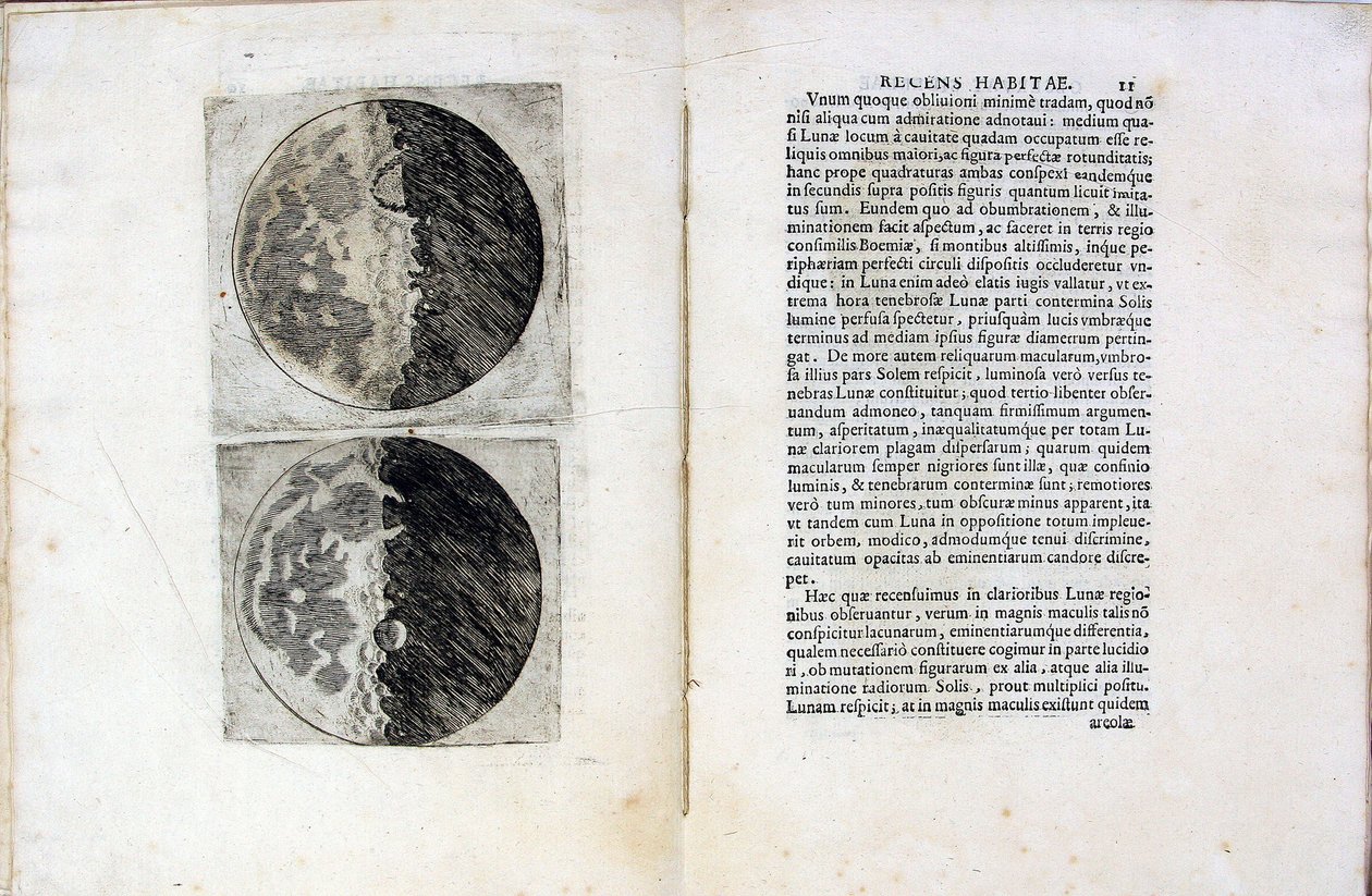 Seite aus dem Buch Sidereus Nuncius von Galileo Galilei, 1610 von Galileo Galilei