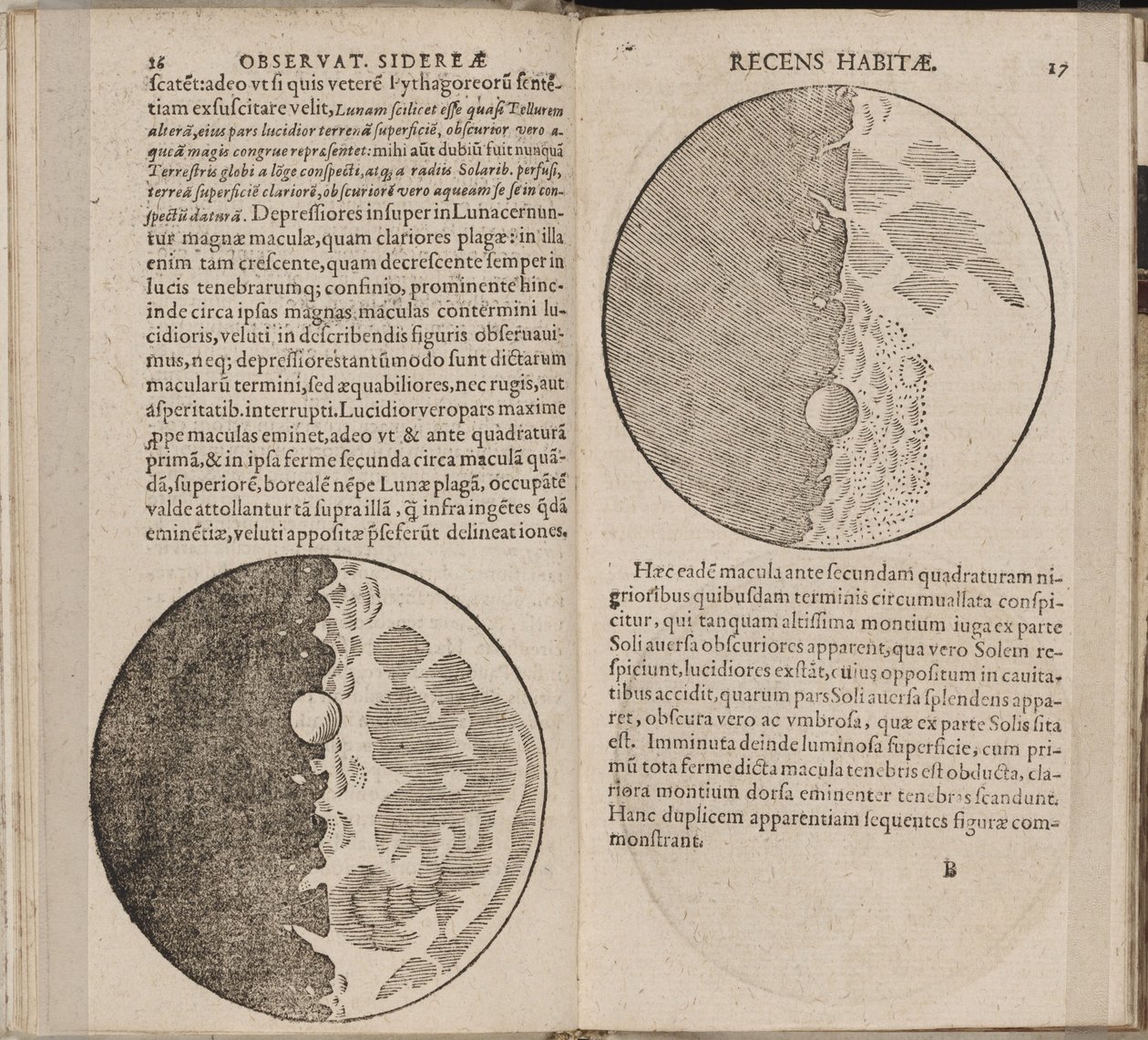 Seite aus dem Buch Sidereus Nuncius Sternenbote von Galileo Galilei, 1610 von Galileo Galilei