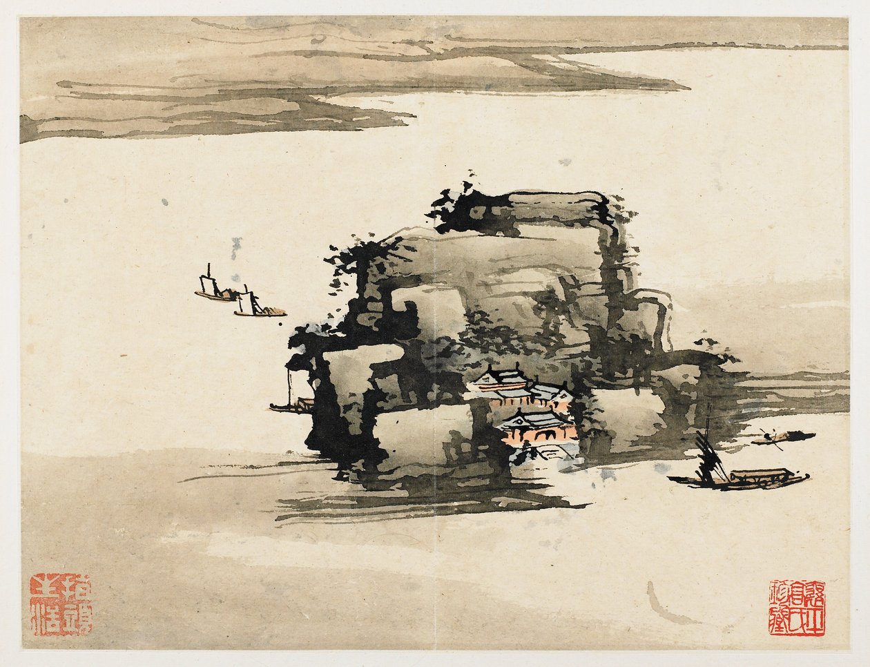 Fingerpainting, aus einem Album von zehn von Gao Qipei