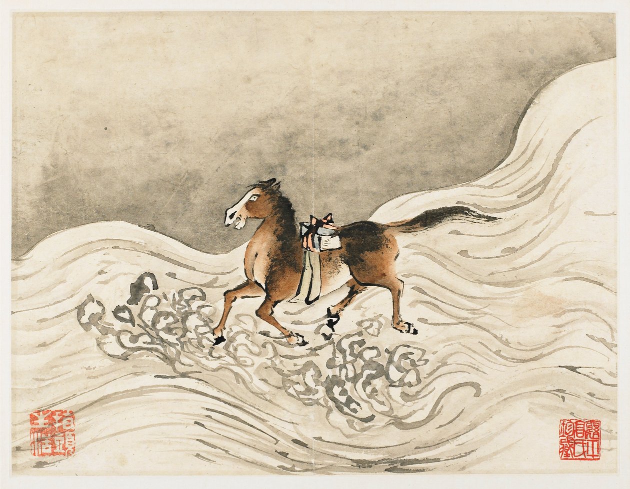 Fingerpainting, aus einem Album von zehn von Gao Qipei