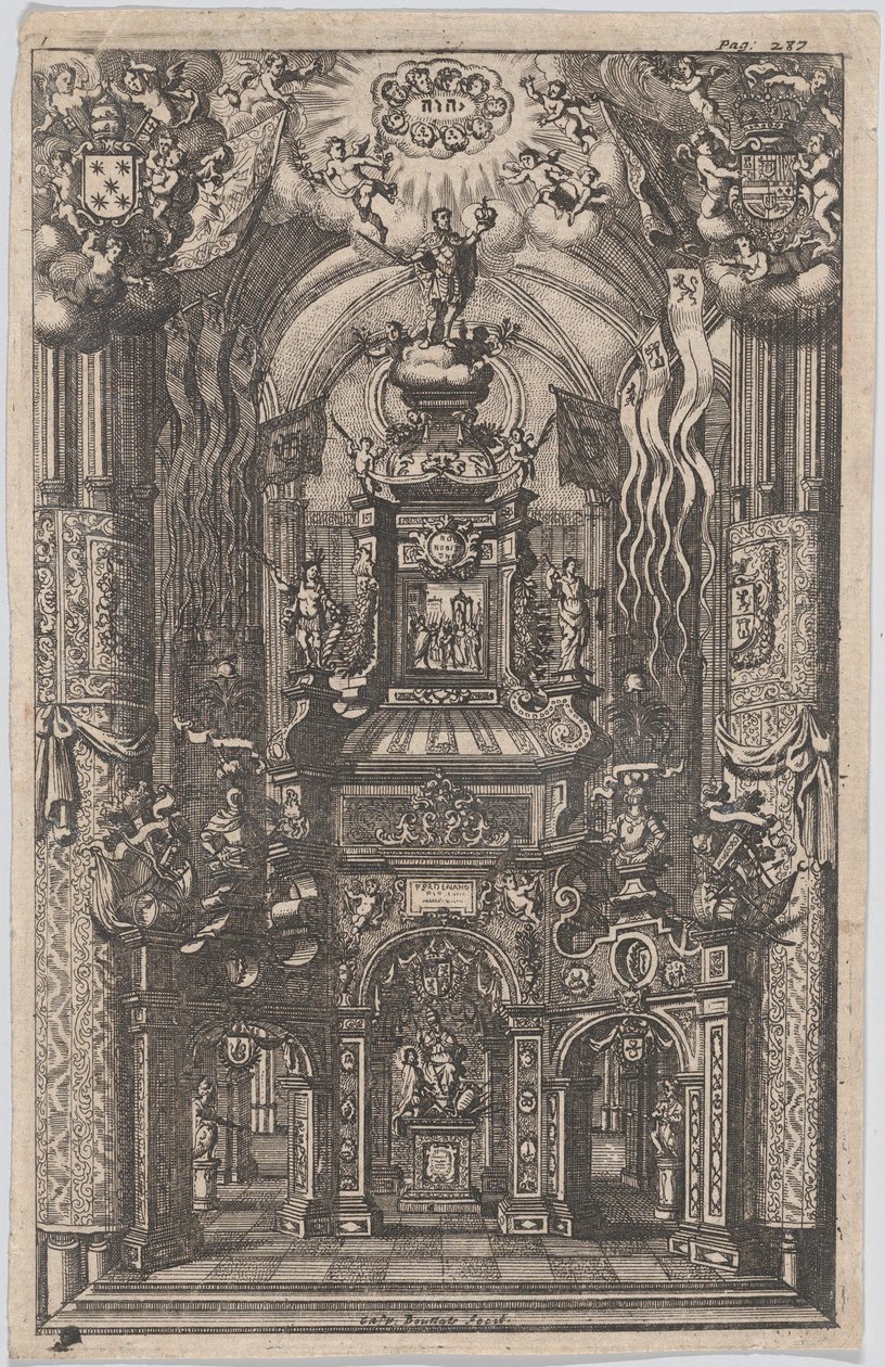 Catafalque für Ferdinand, aus einem unbekannten Buch von Gaspar Bouttats