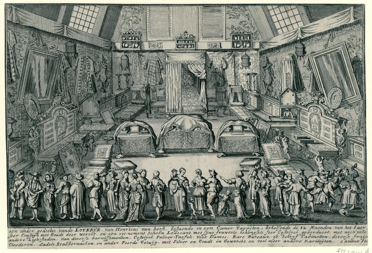 Die Lotterie von Henricus van Soest in Antwerpen von Gaspar Bouttats