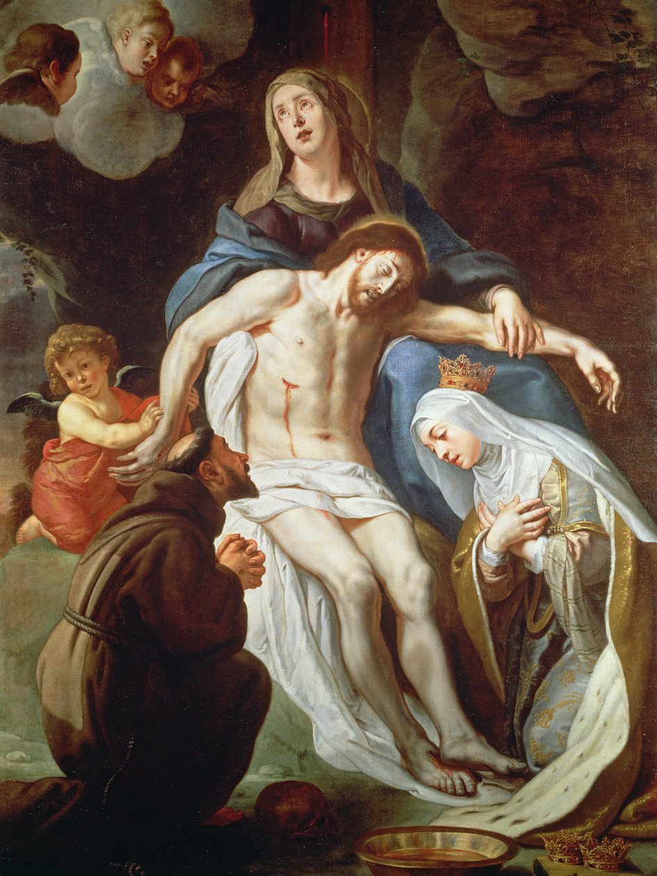 Pieta mit St. Franziskus von Assisi (ca. 1181-1226) und St. Elisabeth von Ungarn (1207-31) von Gaspar De Crayer