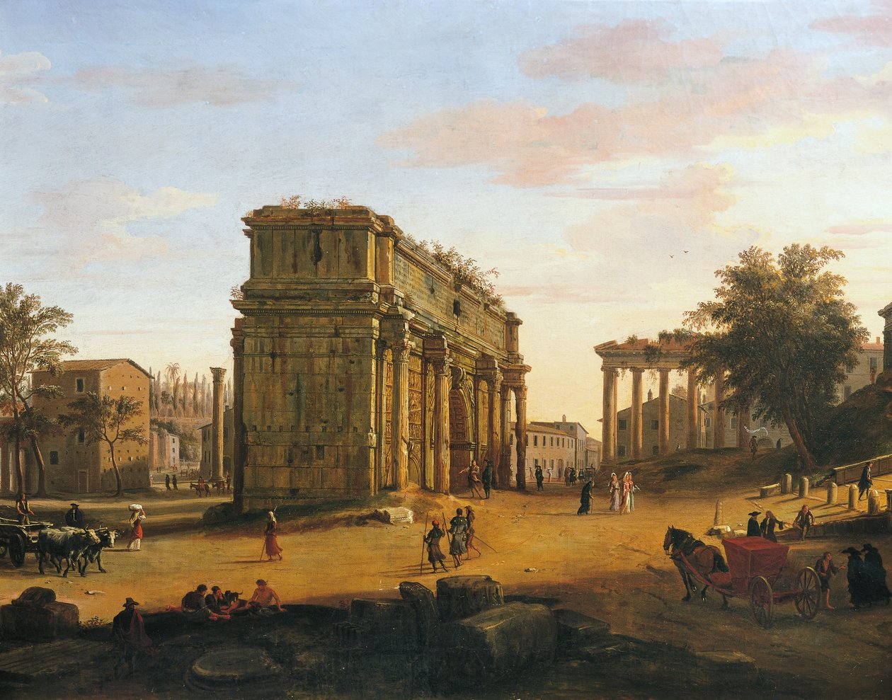 Bogen des Septimius Severus in Rom (Detail) von Gaspar van Wittel