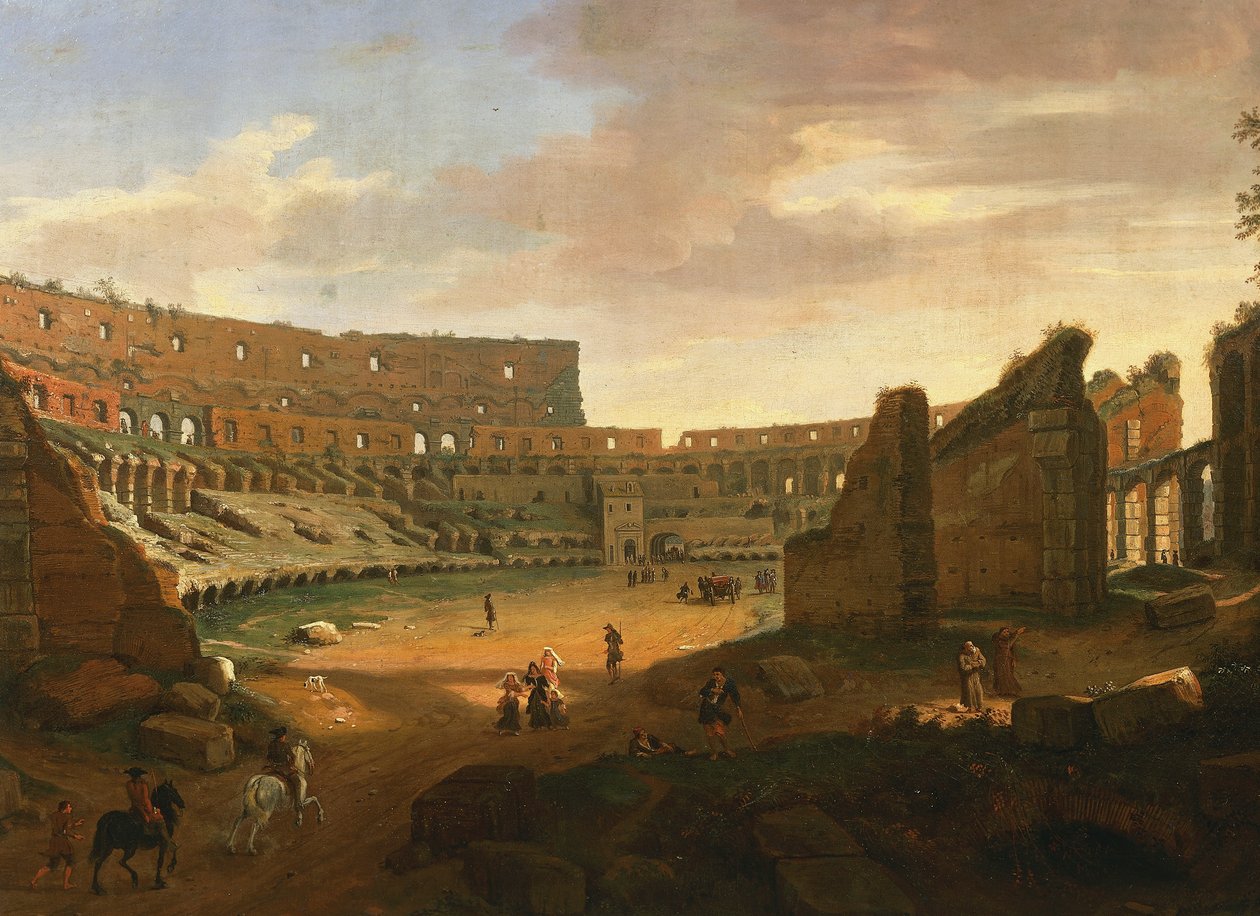 Innenansicht des Kolosseums (Detail) von Gaspar van Wittel