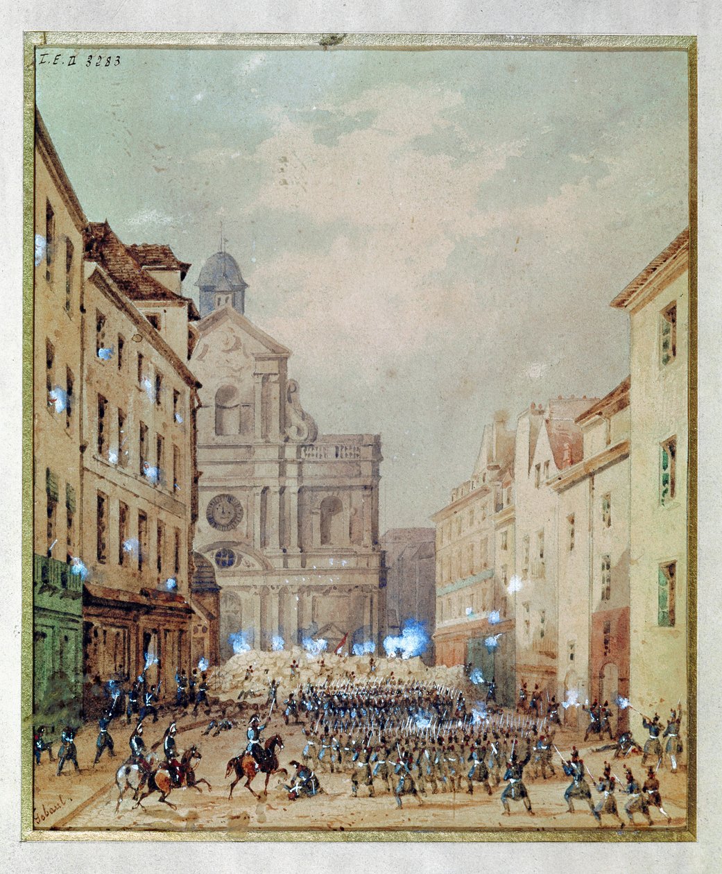 Barrikade in der Rue Culture-Sainte-Catherine von Gaspard Gobaut