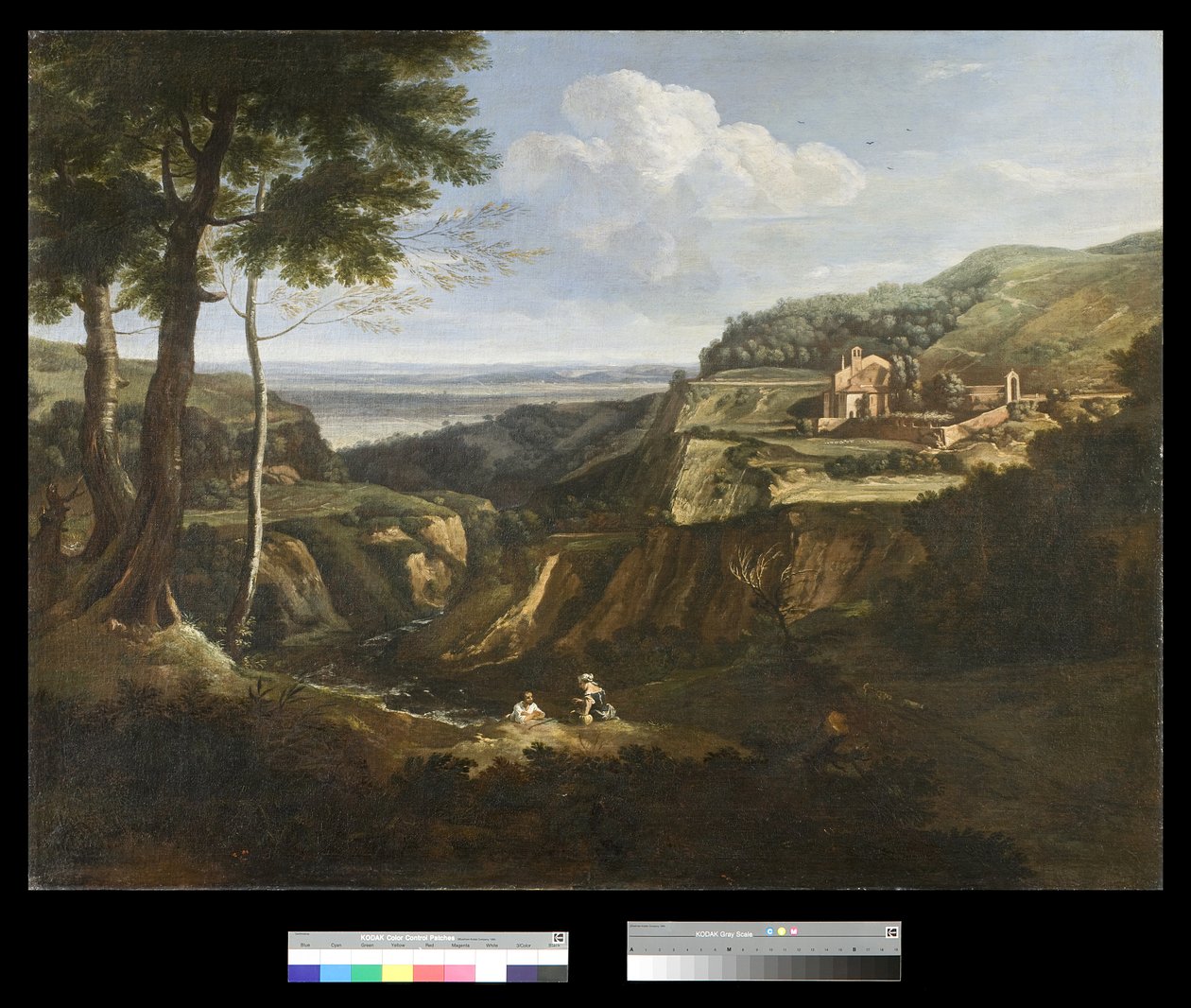 Ansicht des Klosters Camaldoli bei Frascati von Gaspard Poussin Dughet