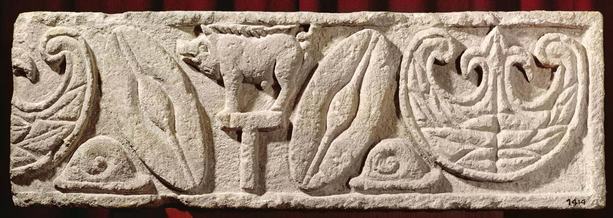 Relief mit gallischen Waffen und Amazonenschildern von einem Triumphbogen von Gaulish