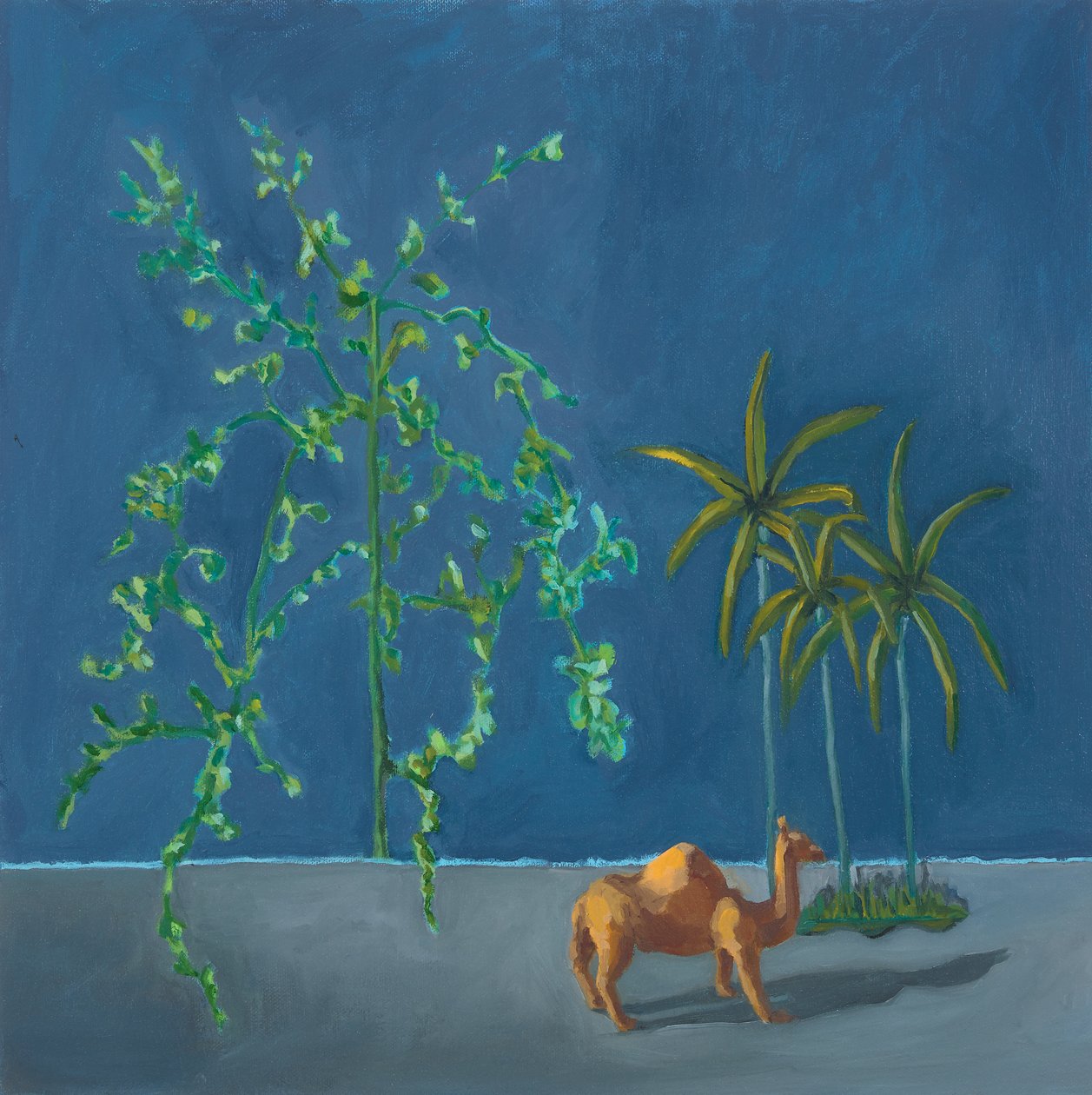 Kamel und zwei Bäume, 2019 von Genevieve French