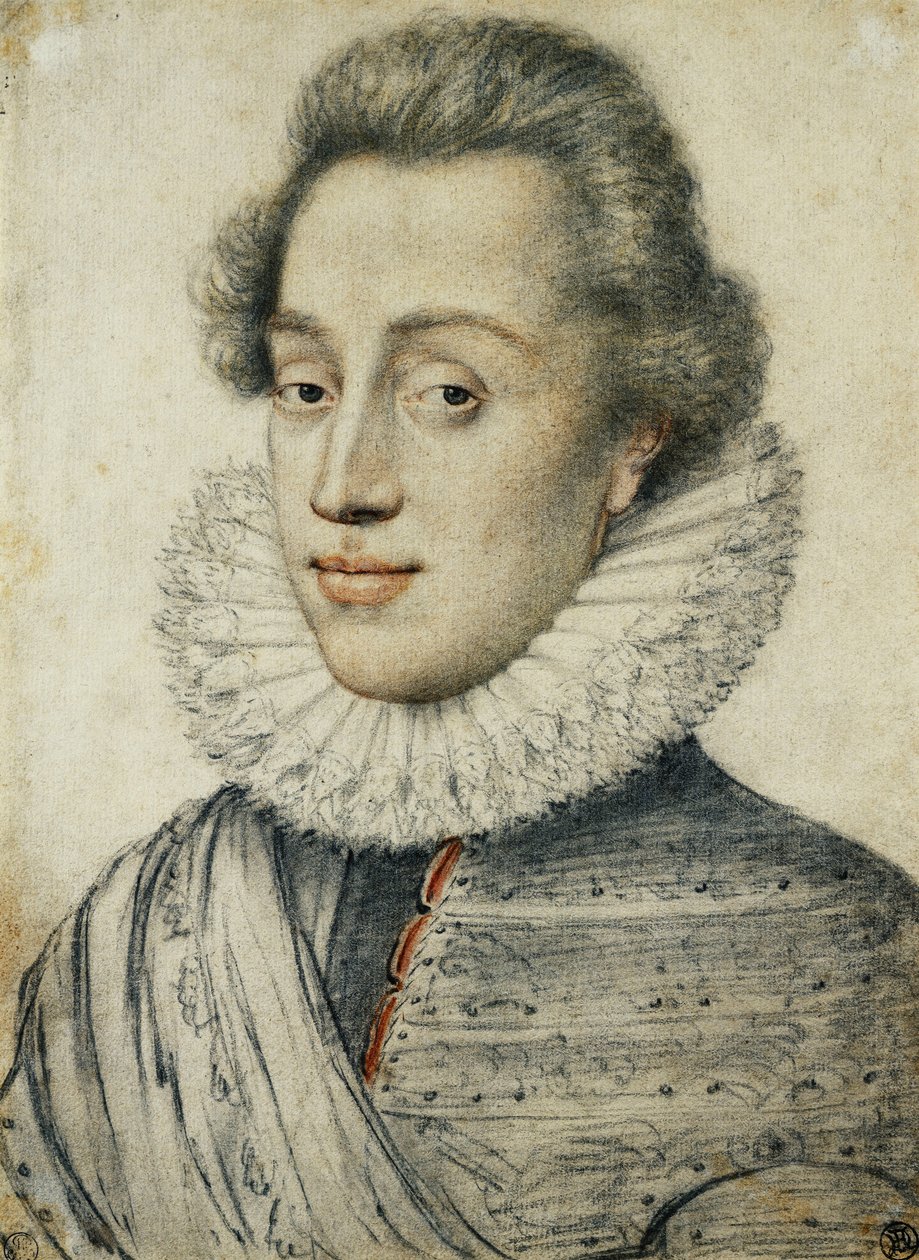 Porträt eines jungen Mannes von Qualität, Halbfigur, in einer hohen Halskrause von Geoffroy Dumonstier
