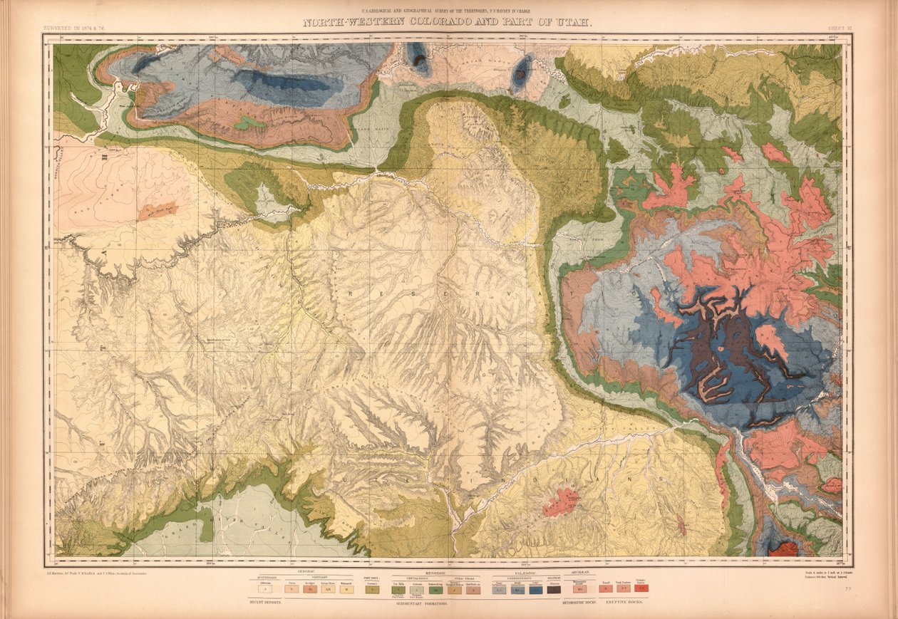 Geologischer und geografischer Atlas von Colorado und angrenzenden Gebieten von Geological And Geographical Survey Of The Territories
