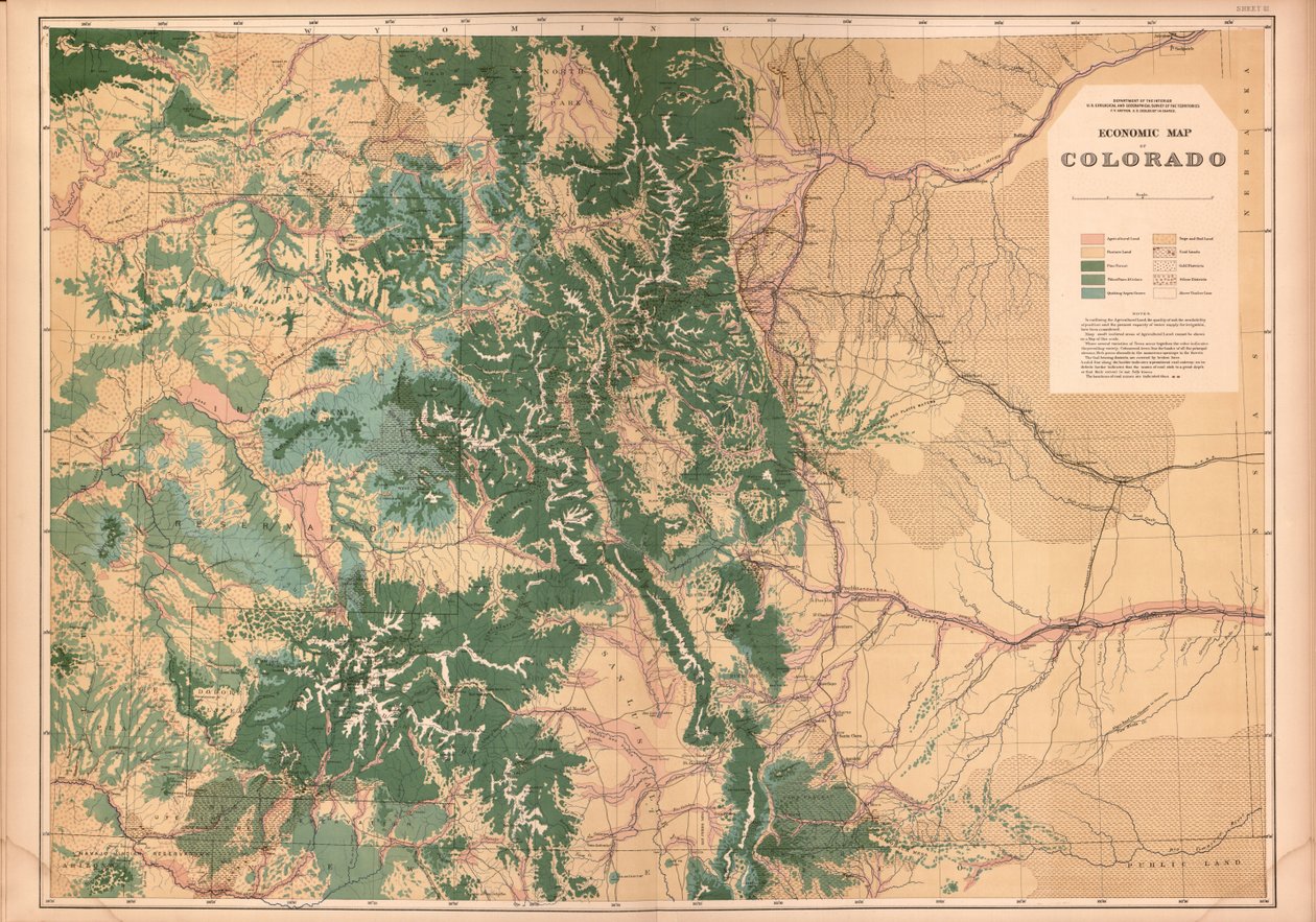 Geologischer und geografischer Atlas von Colorado und angrenzenden Gebieten von Geological And Geographical Survey Of The Territories