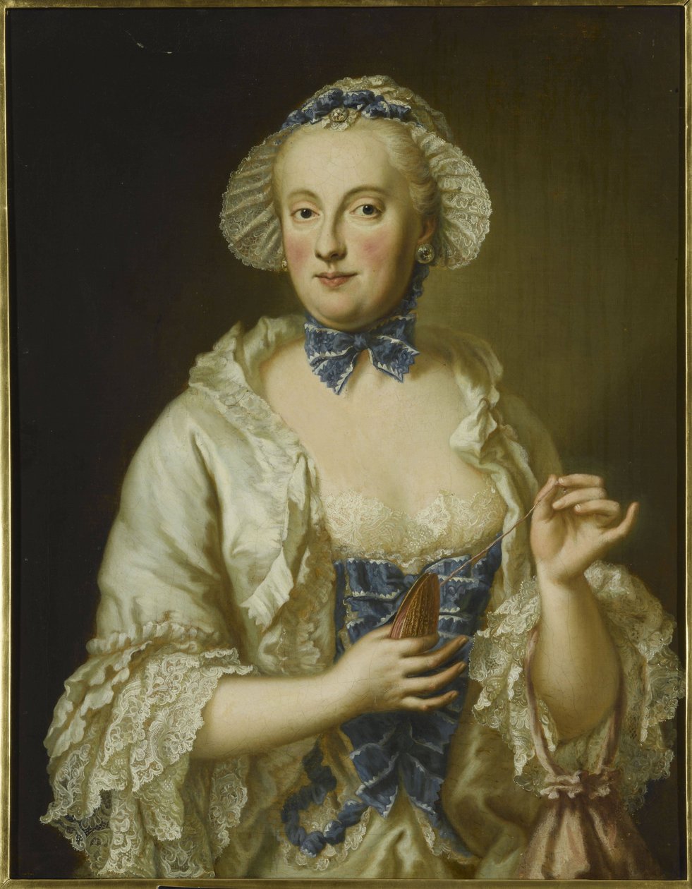 Porträt von Prinzessin Charlotte Amalie von Hessen-Philippsthal (1730-1801) oder Maria Anna Sophia von Sachsen (1728-1797) von Georg Desmarees