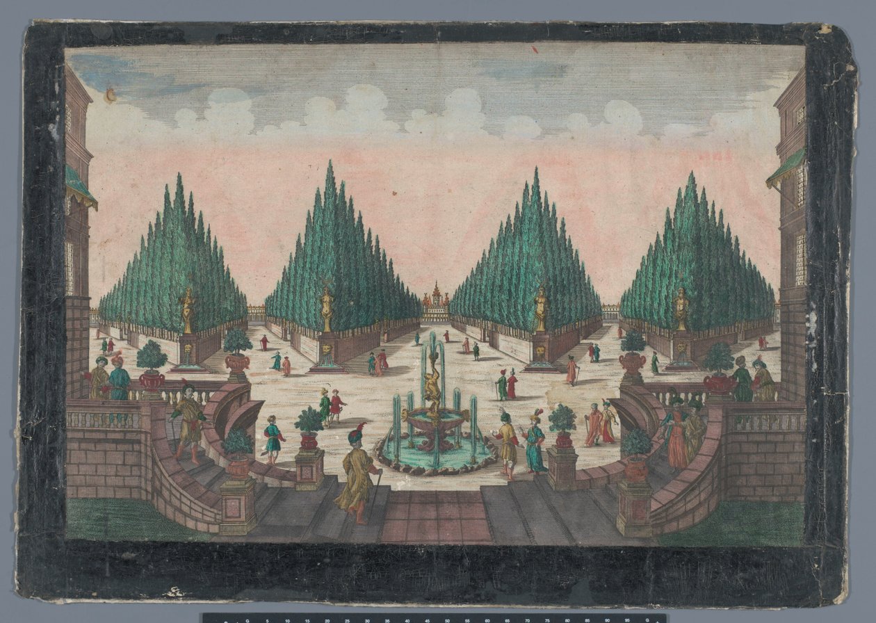 Gezicht op een cipressentuin te Constantinopel von Georg Balthasar Probst (possibly)