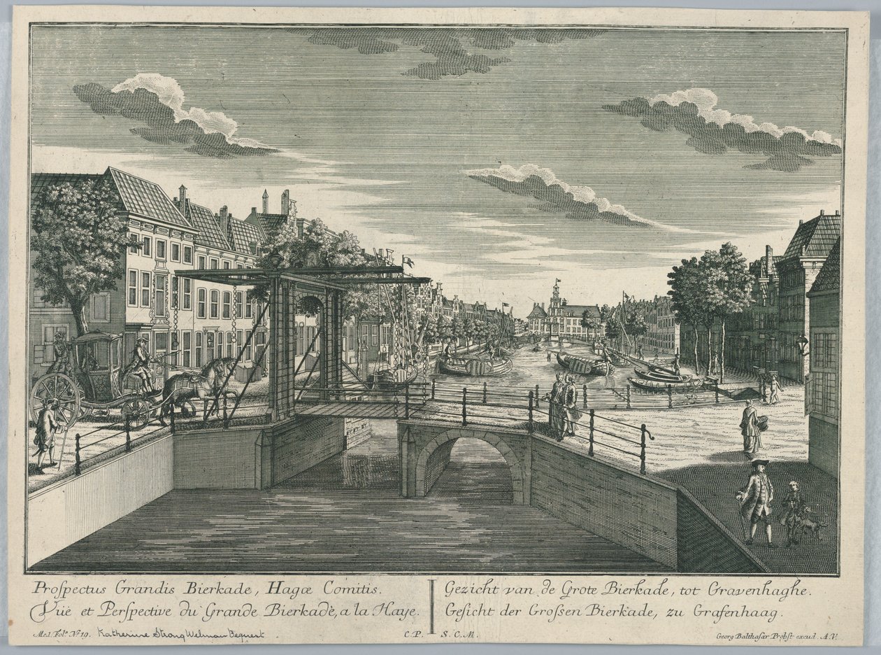 Guckkasten, Blick auf die Große Bierkade, Den Haag von Georg Balthasar Probst