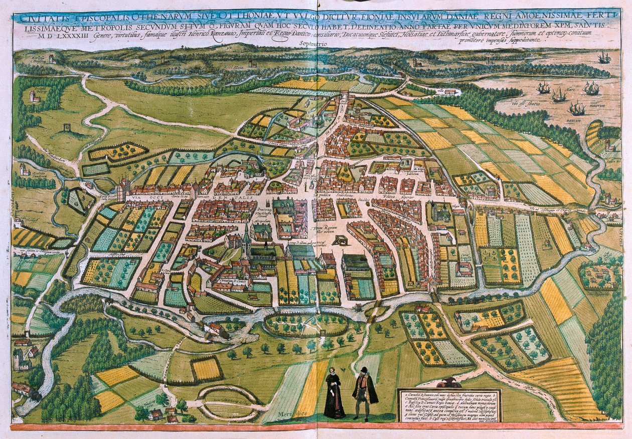 Plan von Odense, Dänemark, in 