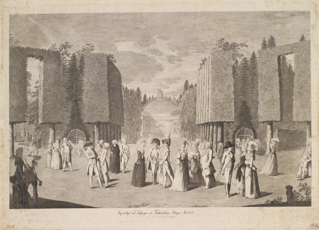 Aussicht am Eingang des Friederichsberg Parks im Jahr 1786 von Georg Christian Schule